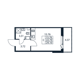 Квартира 22,2 м², студия - изображение 3