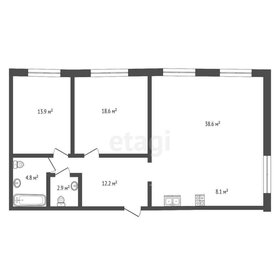 Квартира 99,4 м², 2-комнатная - изображение 1