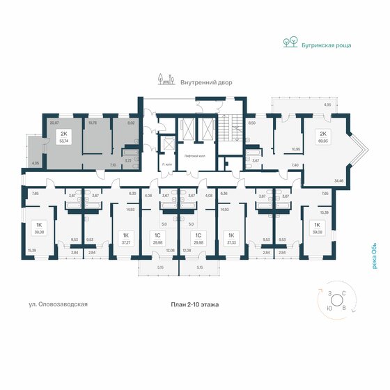 39,1 м², 1-комнатная квартира 5 650 000 ₽ - изображение 25