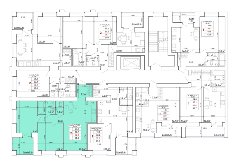 62,9 м², 2-комнатная квартира 8 051 200 ₽ - изображение 17