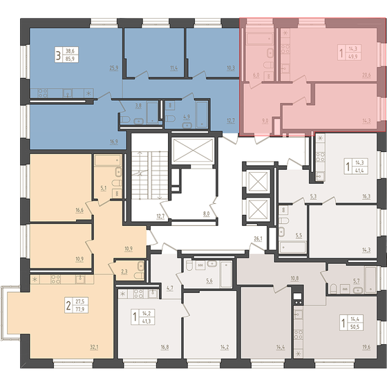 49,9 м², 1-комнатная квартира 16 966 000 ₽ - изображение 6