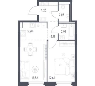 Квартира 41,8 м², 1-комнатная - изображение 1