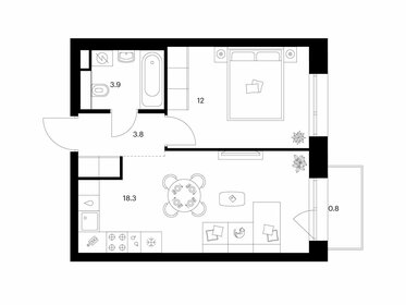 Квартира 38,8 м², 1-комнатная - изображение 1