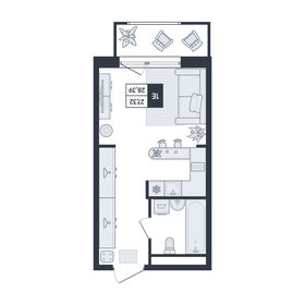 Квартира 28,4 м², студия - изображение 1