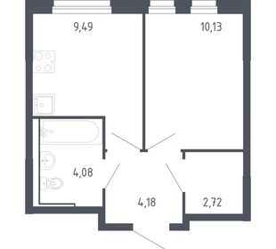 Квартира 30 м², 1-комнатная - изображение 1