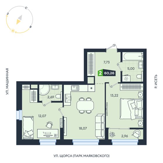 73,8 м², 2-комнатная квартира 17 900 000 ₽ - изображение 107