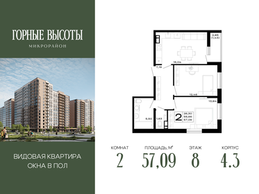 Квартира 57,1 м², 2-комнатная - изображение 1