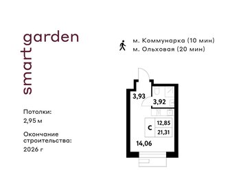 Квартира 21,3 м², студия - изображение 1