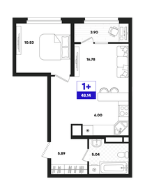Квартира 48,1 м², 1-комнатная - изображение 1