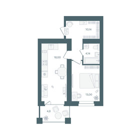 Квартира 47,7 м², 1-комнатная - изображение 1