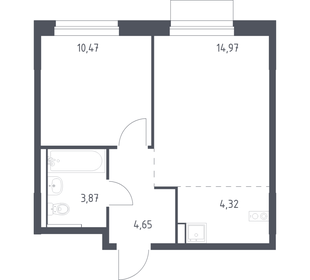 Квартира 38,3 м², 1-комнатная - изображение 1