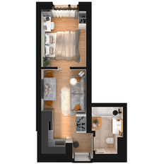 Квартира 27,2 м², 1-комнатная - изображение 4