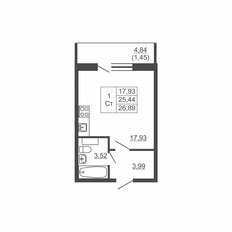 Квартира 26,9 м², студия - изображение 3