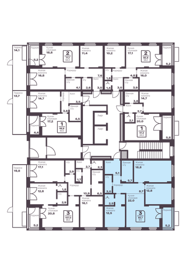 131,3 м², 3-комнатная квартира 11 500 000 ₽ - изображение 99