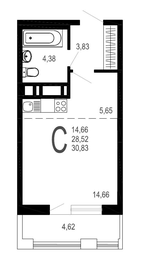 Квартира 30,8 м², студия - изображение 1