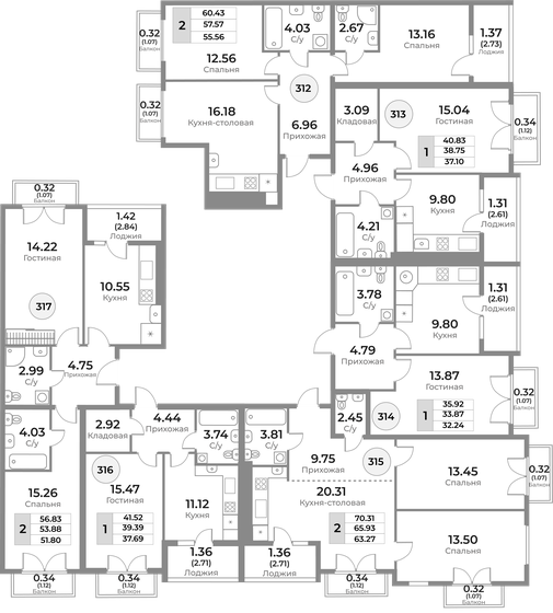 48,8 м², 2-комнатная квартира 7 909 120 ₽ - изображение 45