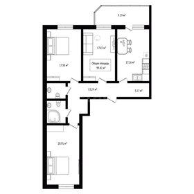 Квартира 99,4 м², 3-комнатная - изображение 1