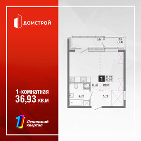Квартира 36,9 м², 1-комнатная - изображение 1