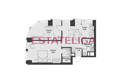 Квартира 64,7 м², 3-комнатная - изображение 1
