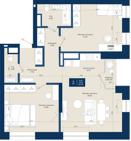 Квартира 80,3 м², 2-комнатная - изображение 1