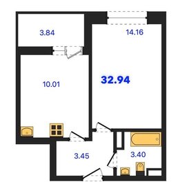 Квартира 32,9 м², 1-комнатная - изображение 1