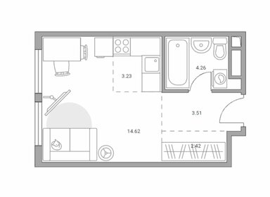 Квартира 28 м², студия - изображение 2