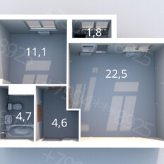 Квартира 44,7 м², 1-комнатная - изображение 1
