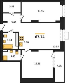 Квартира 68 м², 2-комнатная - изображение 1