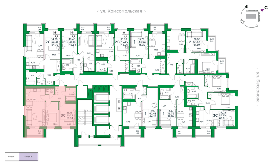 87,7 м², 3-комнатная квартира 11 299 000 ₽ - изображение 56