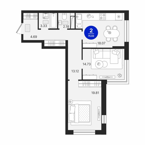 78 м², 2-комнатная квартира 9 900 000 ₽ - изображение 111