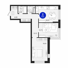Квартира 75,9 м², 2-комнатная - изображение 1