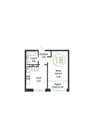 Квартира 37,7 м², 1-комнатная - изображение 1