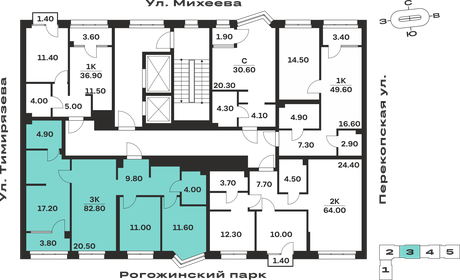 Квартира 82,8 м², 3-комнатная - изображение 2