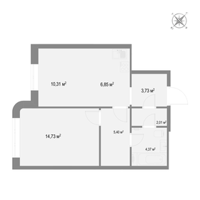 Квартира 47,4 м², 1-комнатная - изображение 2