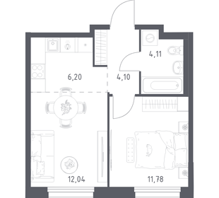 Квартира 38,2 м², 1-комнатная - изображение 1