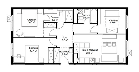Квартира 80,6 м², 3-комнатная - изображение 2
