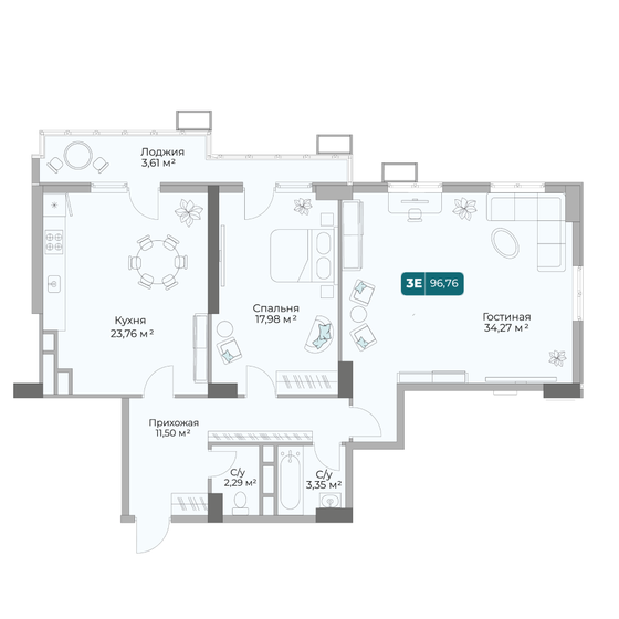 60,3 м², 2-комнатная квартира 6 243 120 ₽ - изображение 20
