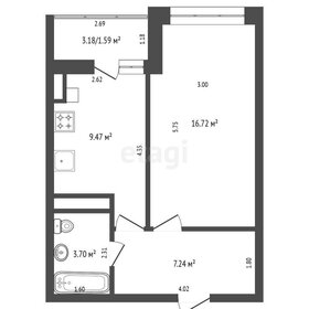 Квартира 38,7 м², 1-комнатная - изображение 1