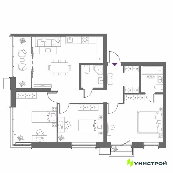 89,3 м², 3-комнатная квартира 14 327 733 ₽ - изображение 36