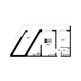 Квартира 69 м², 2-комнатные - изображение 1
