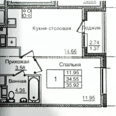 Квартира 34,6 м², 1-комнатная - изображение 2