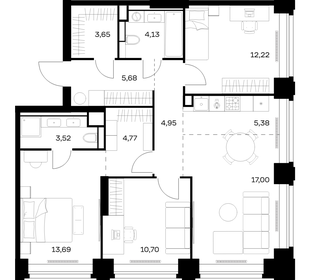 Квартира 85,7 м², 3-комнатная - изображение 1