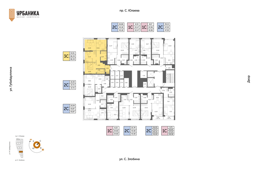 87,7 м², 3-комнатная квартира 11 299 000 ₽ - изображение 67