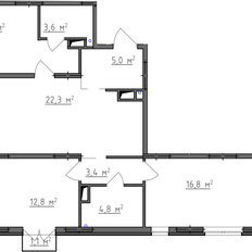 Квартира 88,6 м², 3-комнатная - изображение 3