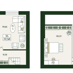 Квартира 73,8 м², 1-комнатная - изображение 2