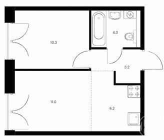 Квартира 35 м², 1-комнатная - изображение 1