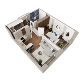 Квартира 46,7 м², 1-комнатная - изображение 3