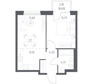 Квартира 38,9 м², 1-комнатная - изображение 1