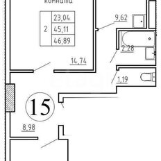Квартира 46,9 м², 2-комнатная - изображение 2