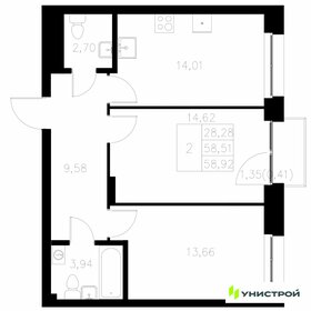 Квартира 58,9 м², 2-комнатная - изображение 1